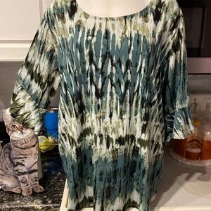 X womens Ellen Tracy casual 3/4 sleeve stretch plus size top 3X. EUC